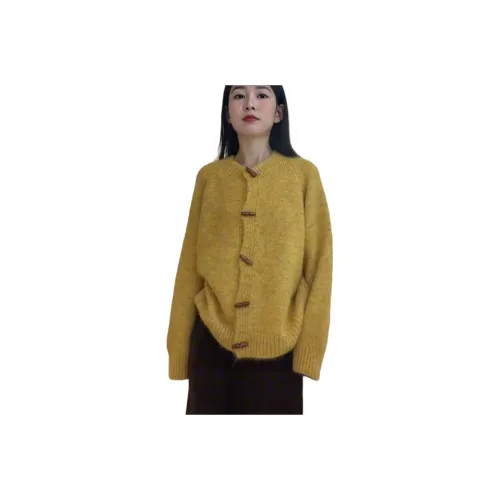 LANGQING [Желтый] Бесплатная доставка с Wangqing Бренд Наклеенный Женский Трикотаж