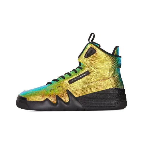 Giuseppe Zanotti GZ Talon Высокие Кроссовки для скейтбординга Мужские Желто-зеленые