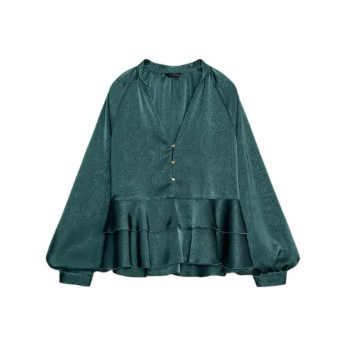 ZARA Утино-зеленый Женские Рубашки