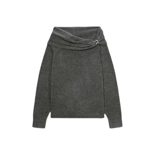 ZARA Pearl Gray Women's Knitwear ZARA Жемчужно-серый Женский Трикотаж