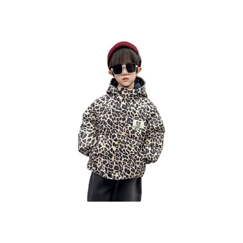 Lanza Повседневный хлопковый пуховик зимний леопардовый принт для детей 3-7 лет