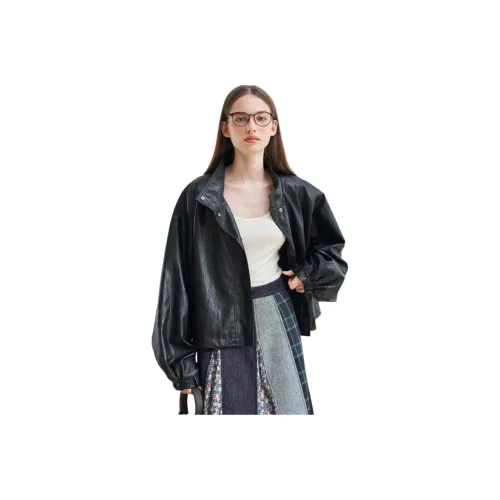 ZIMO Черные Женские Кожаные Куртки