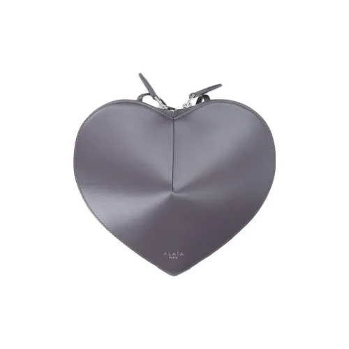 Alaia Телячья кожа Сердце-образная сумка через плечо Женская Серо-фиолетовая