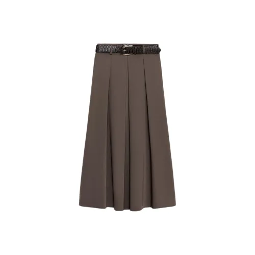 ZARA Коричневый Женские Повседневные Длинные Юбки
