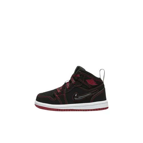 Jordan Air Jordan 1 MID Топ Обувь для малышей Черный Infant Wa Toddler