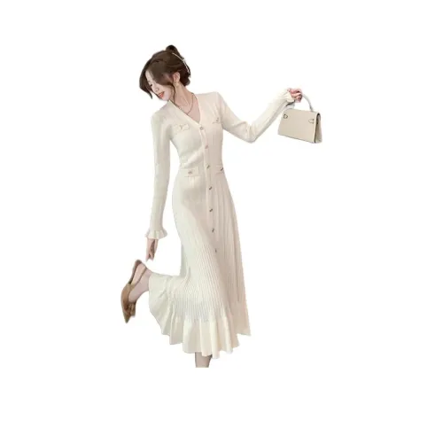 XIANSINIAO Длинное платье с длинными рукавами женское