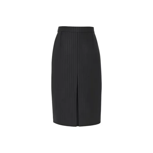 SAINT LAURENT Повседневный Длинный Юбка Женские Черный