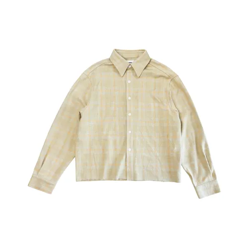 By asdoi Бежевый Желтый Клетка Унисекс Рубашки