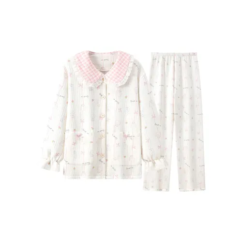 XIAOLIZI Полосы Котенок Женские Пижамные комплекты