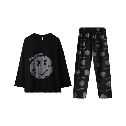 HANQIANNUO Весенний и Осенний Пижама Женская Черная