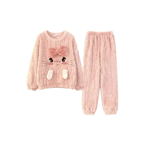 Daiyindie Осенние и зимние пижамы для женщин утолщенные и с флисовой подкладкой термическая домашняя одежда