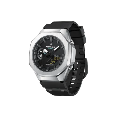 NORTH EDGE Fearless Mercury Collection Электронный Механизм TPU Ремешок Часы Унисекс Черный Циферблат