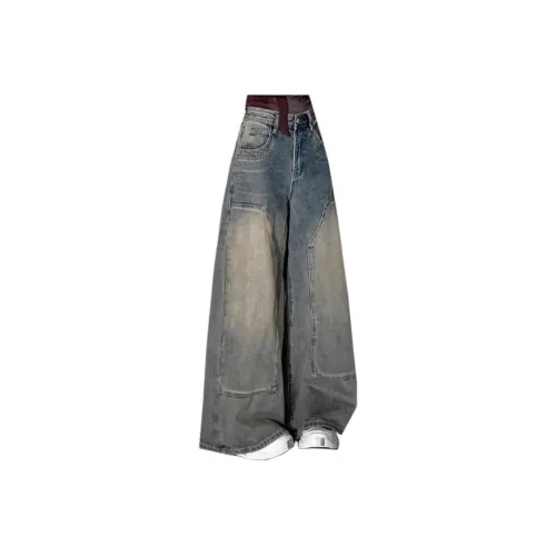 BAOMIKA Винтажные синие унисекс джинсы