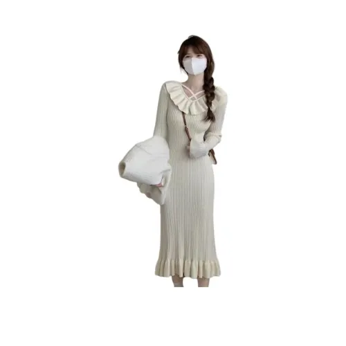 XIANSINIAO Длинное платье с длинными рукавами женское