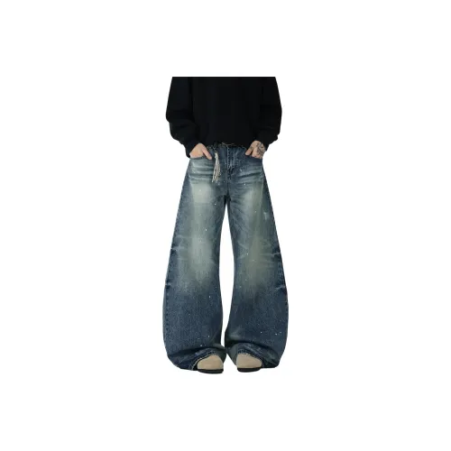 WARNING LIGHT Синий Унисекс Джинсы