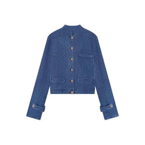 YEARNED Синий Женский Короткий Пальто