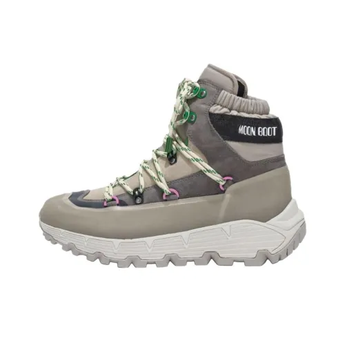 MOON BOOT Tech HIKER Высокие Топы Повседневная Обувь Мужская Серый Зеленый
