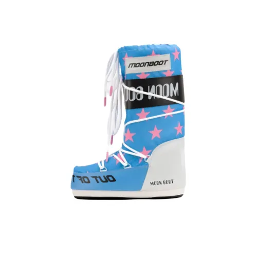 MOON BOOT Icon Retrobiker Колено Высокие Сноубутсы Унисекс Синий Розовый Белый