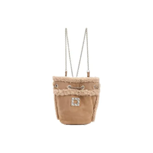 Roger Vivier Tres Vivier Sheepskin Backpack Women's Tobacco Brown