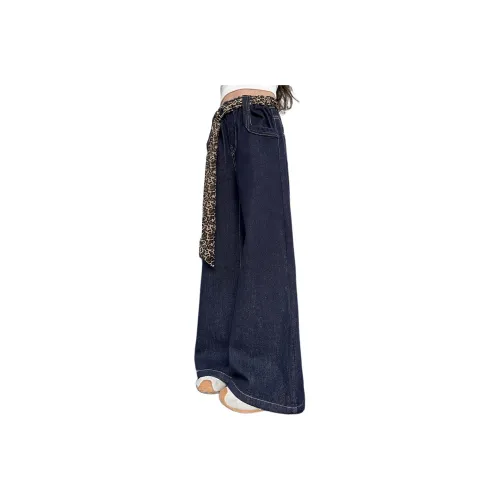 Yomi House Синий [с ремнем] Школьный возраст Джинсы