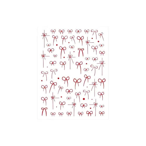 ZHENZI Ногтей Красный Бант Наклейка Новый Год Красный Лента Черный Белый Бант Лента Аппликация Наклейка для Ногтей Украшение