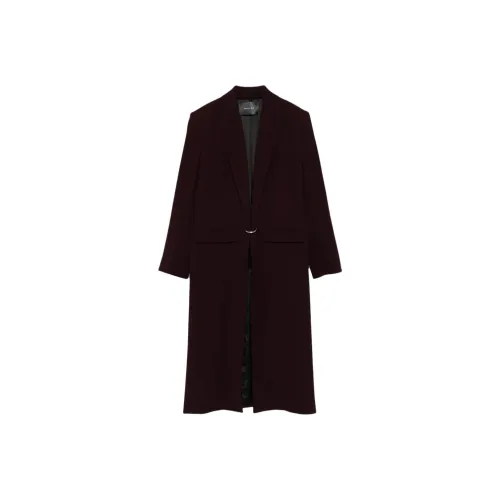 Mugler Темно-красное женское пальто