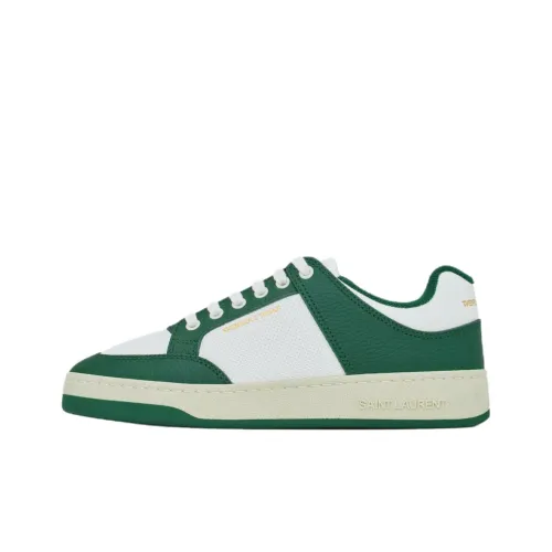 SAINT LAURENT Низкие кроссовки для скейтбординга Женские Белые Зеленые