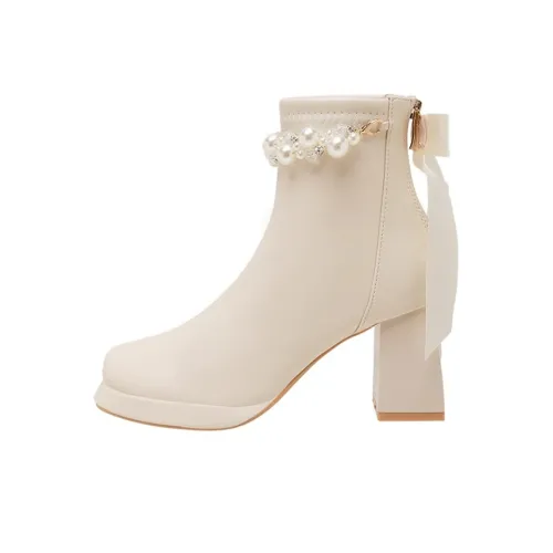 Zubumei Ботильоны 7CM Женские Экрю