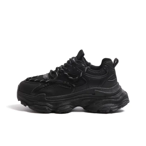 HUANQIU Высота увеличивающее покрытие Легкий Низкий Топ Толстая подошва Женские Черные