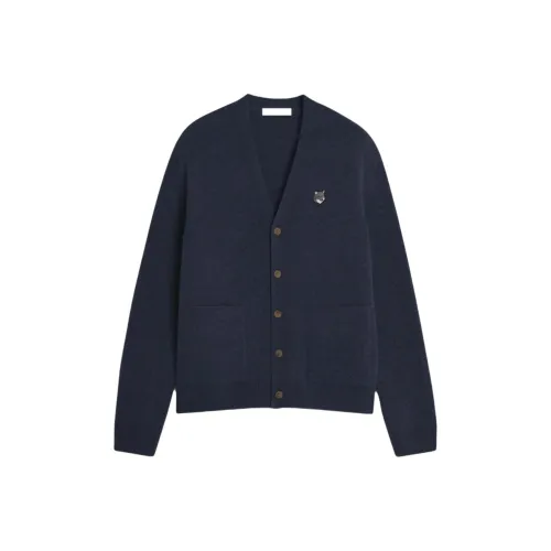 Maison Kitsune Темно-синий Мужской Трикотаж