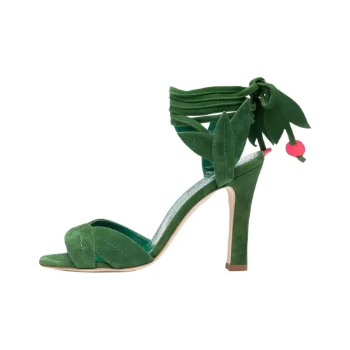 MANOLO BLAHNIK One Ремешок Сандалии 10,5 см Женские Зеленые