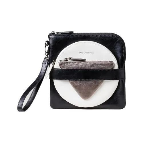 KARL LAGERFELD Коровья кожа Клатч Стандартный Унисекс Черный Белый
