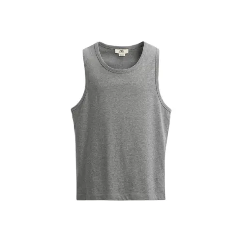 ZARA Зебра с принтом серый мужские майки