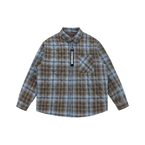 CVOOOER Сине-коричневая клетка Унисекс Пуховики