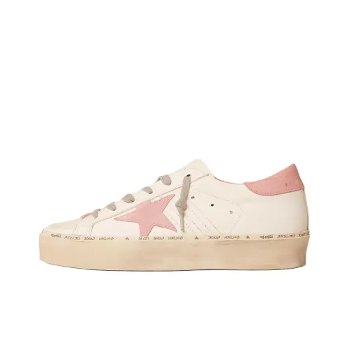Golden Goose Hi Star Low Топ Кроссовки для скейтбординга Женские Белые Розовые Потертые