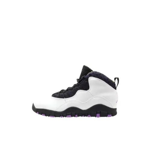 Jordan Air Jordan 10 MID Баскетбольные кроссовки Топ Белый Черный Детский