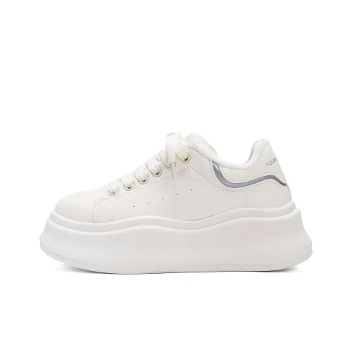 HUANQIU Теплоизоляционное покрытие Рекомендуемая высота Увеличение Низкий Топ Скейтборд Кроссовки Женские Бежевый Серебряный