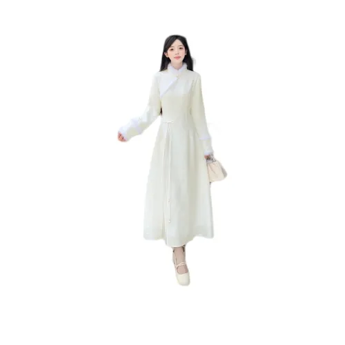 ZCDECO Бежево-абрикосовый Женские Ципао