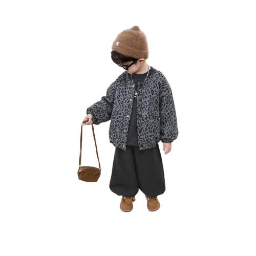 MUMUWU HOUSE Леопардовый принт Трехкомпонентный комплект для детей Повседневная спортивная одежда