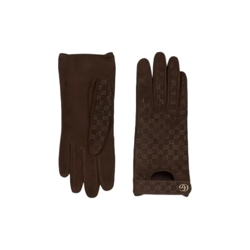 GUCCI Кожа Перчатки Женские Темно-коричневый