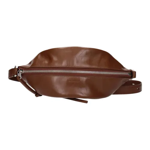 JIL SANDER Кожа Сумка через плечо Бананка Маленькая Женская Коричневая