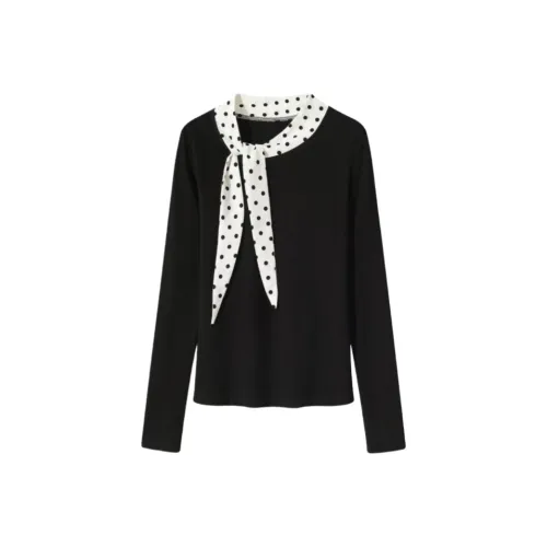 Wang Leshi Черные Женские T-рубашки