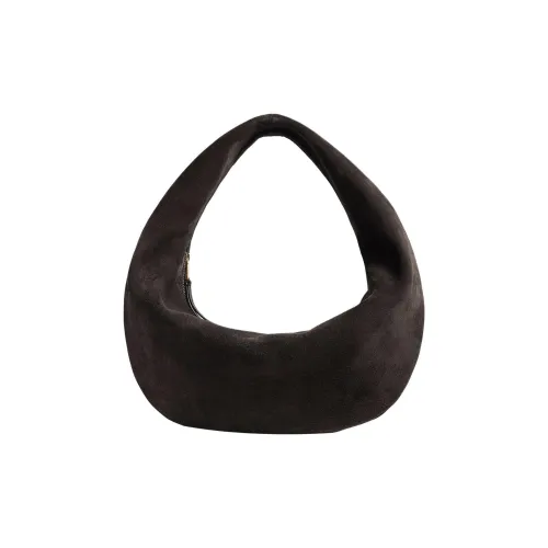 KHAITE Сумка-хобо из телячьей кожи средний размер женская темно-коричневая