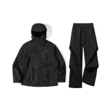 Чёрная ветровка + чёрные ветрозащитные штаны