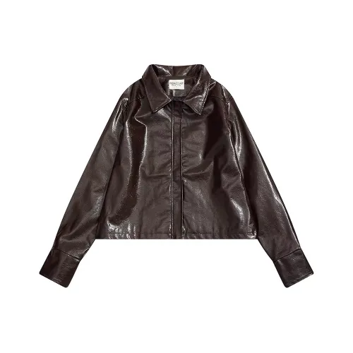 THINGYLAB Красный кофе Мужская кожаная куртка