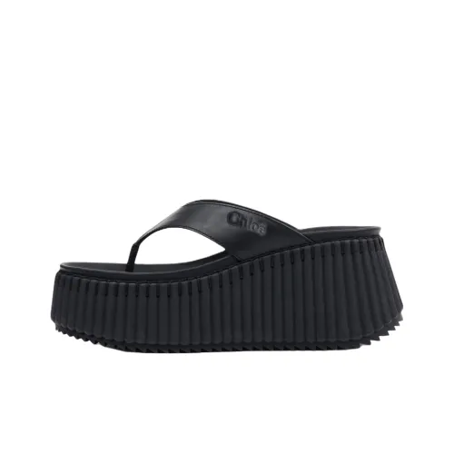 Chloe Nama Шлепанцы 8 см Женские Черный