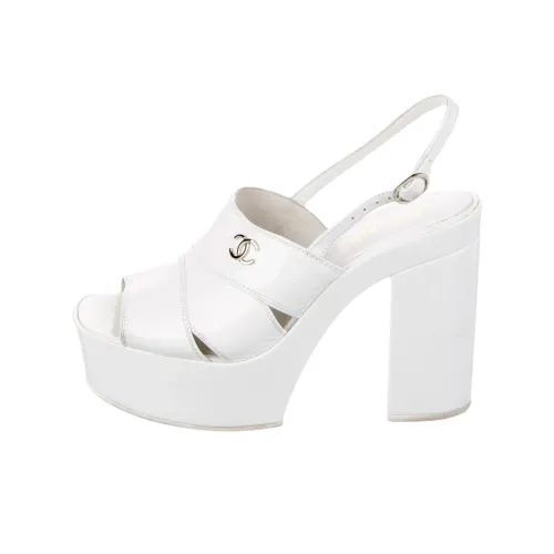 CHANEL One Ремень Сандалии 10,5 см Женские Белые