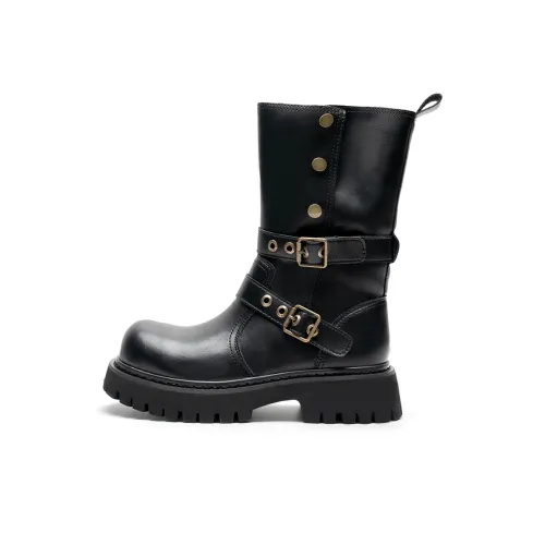 Mule Donkey Женские высокие сапоги с высоким коленом винтажный черный