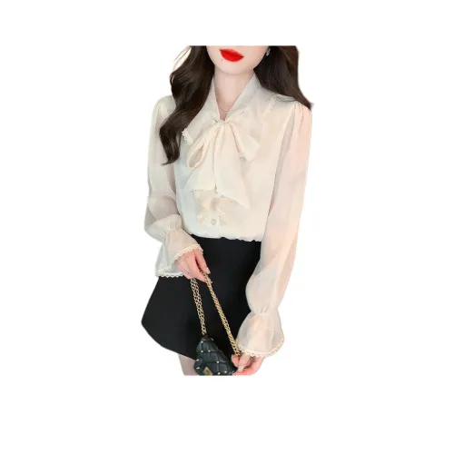 LANGQING Абрикос С подарками LANGQING Бренд Значок Женские Рубашки