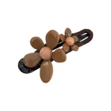 Двойной цветок заколка "уточка" - кофе